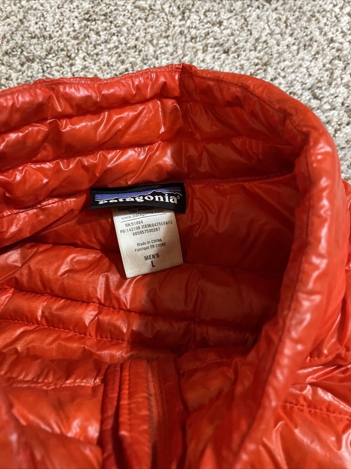 파타고니아 멘즈 경량패딩 오렌지 상품이미지4