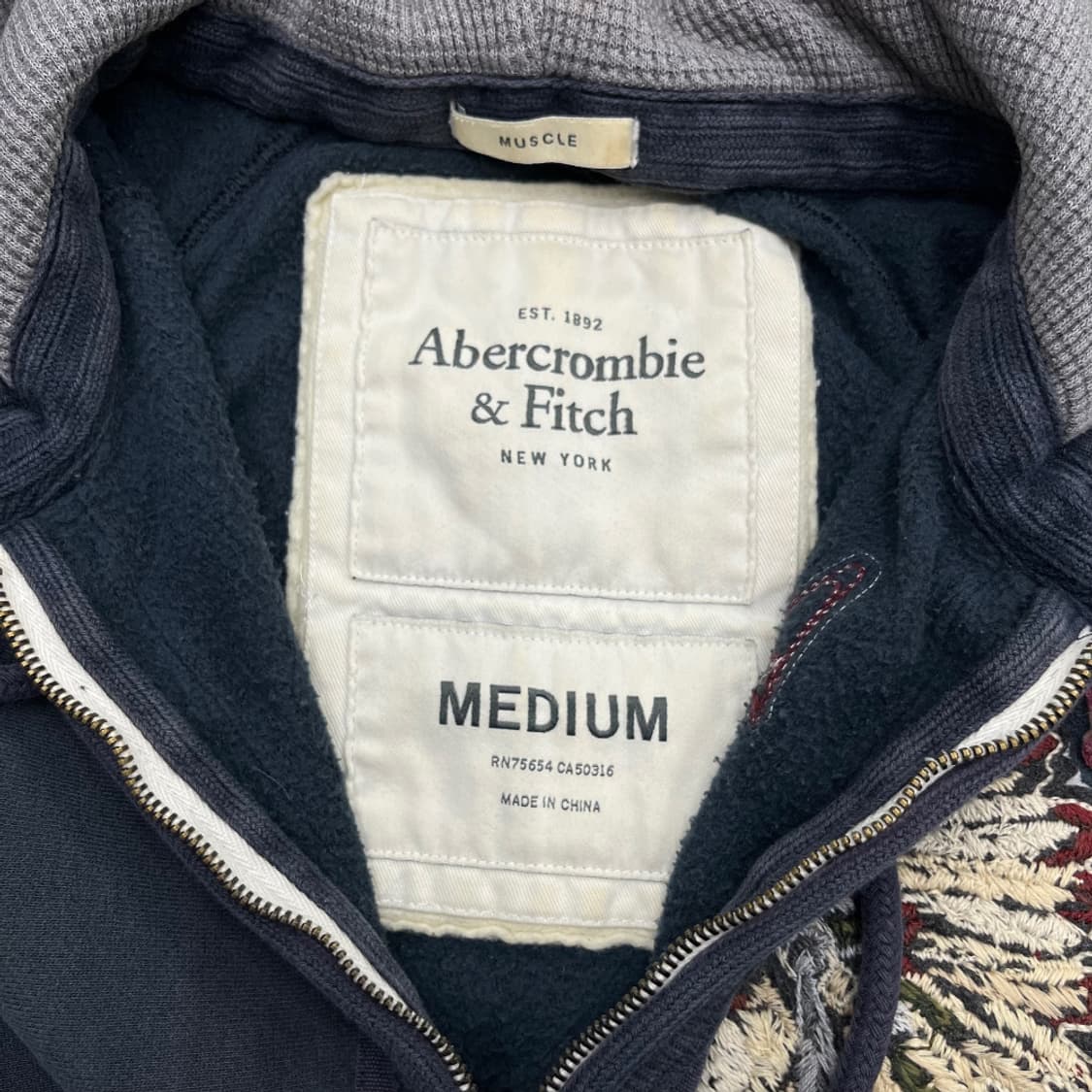 아베크롬비 워싱 네이비 후드 M 상품이미지5
