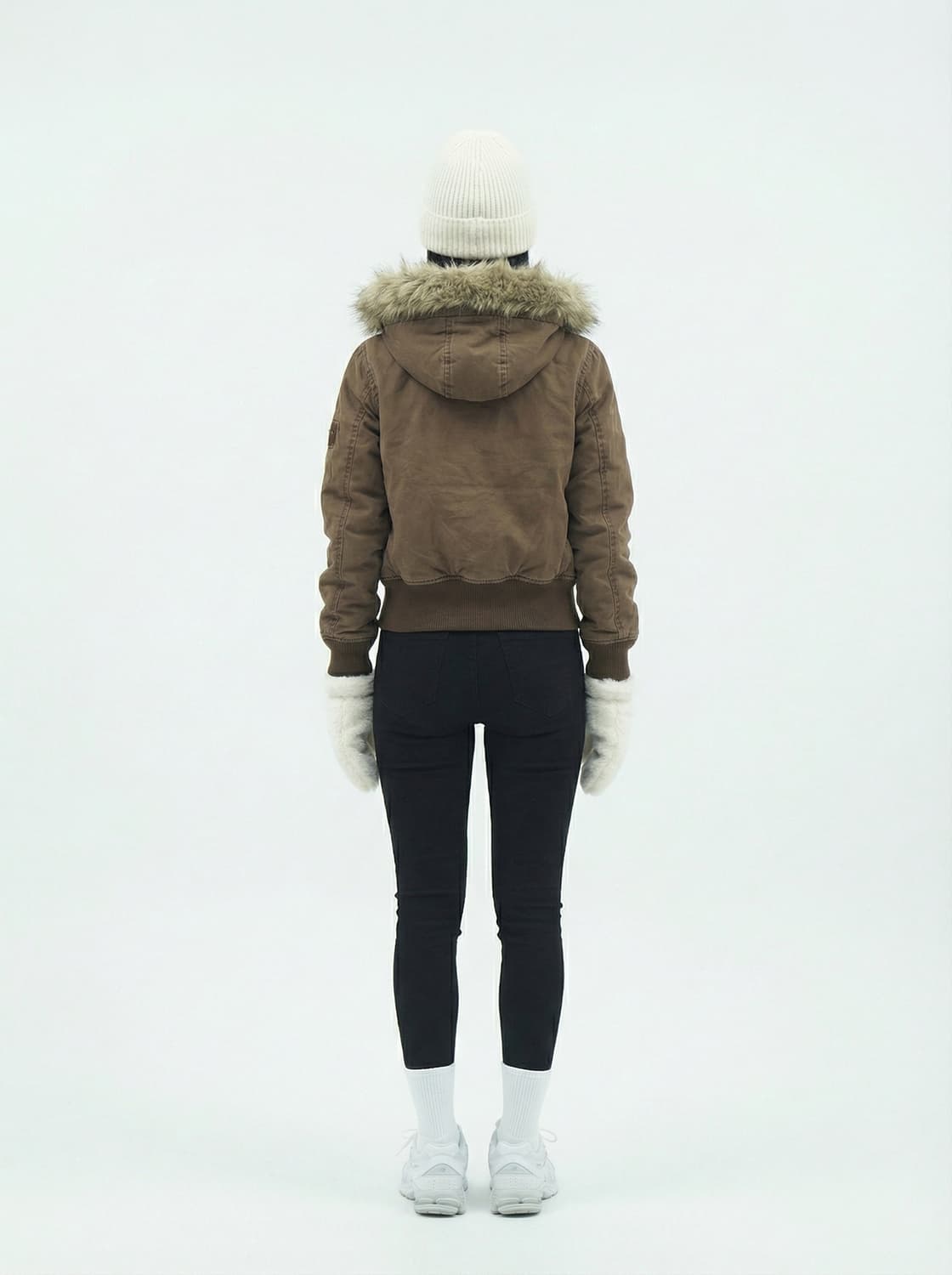 🧥 아베크롬비 퍼 후드 숏 자켓 – 브라운 상품이미지2