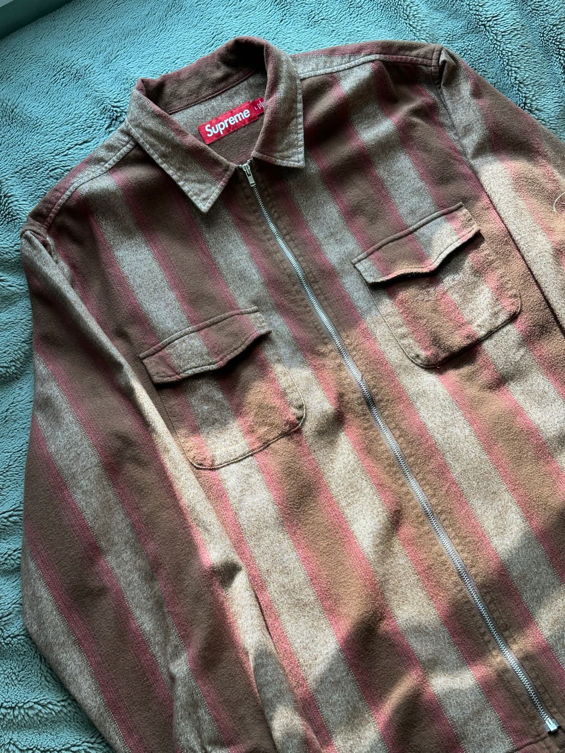 (L) supreme 슈프림 플란넬 집업 셔츠 체크 상품이미지2