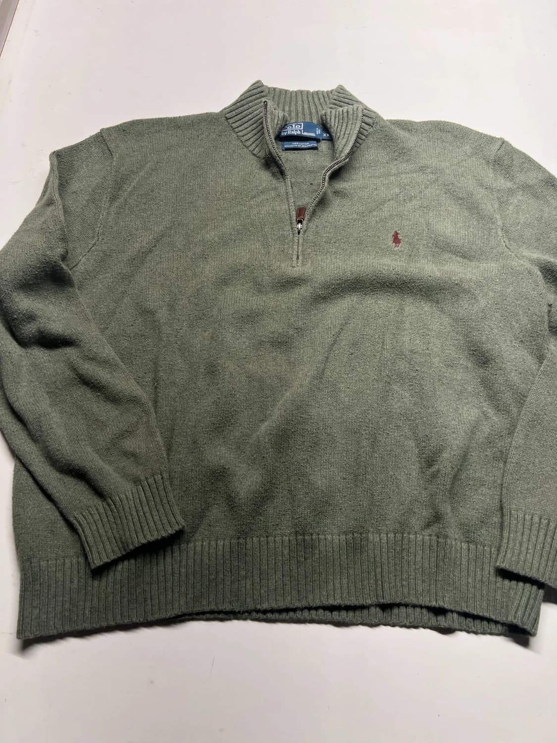 폴로 랄프 로렌 그린 코튼 하프 집업 스웨터 상품이미지1