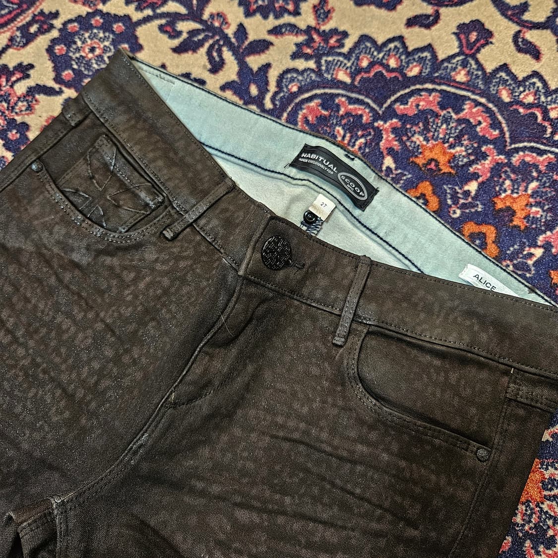 HABITUAL in USA 레오파드 데님 스키니 팬츠 27size 상품이미지5