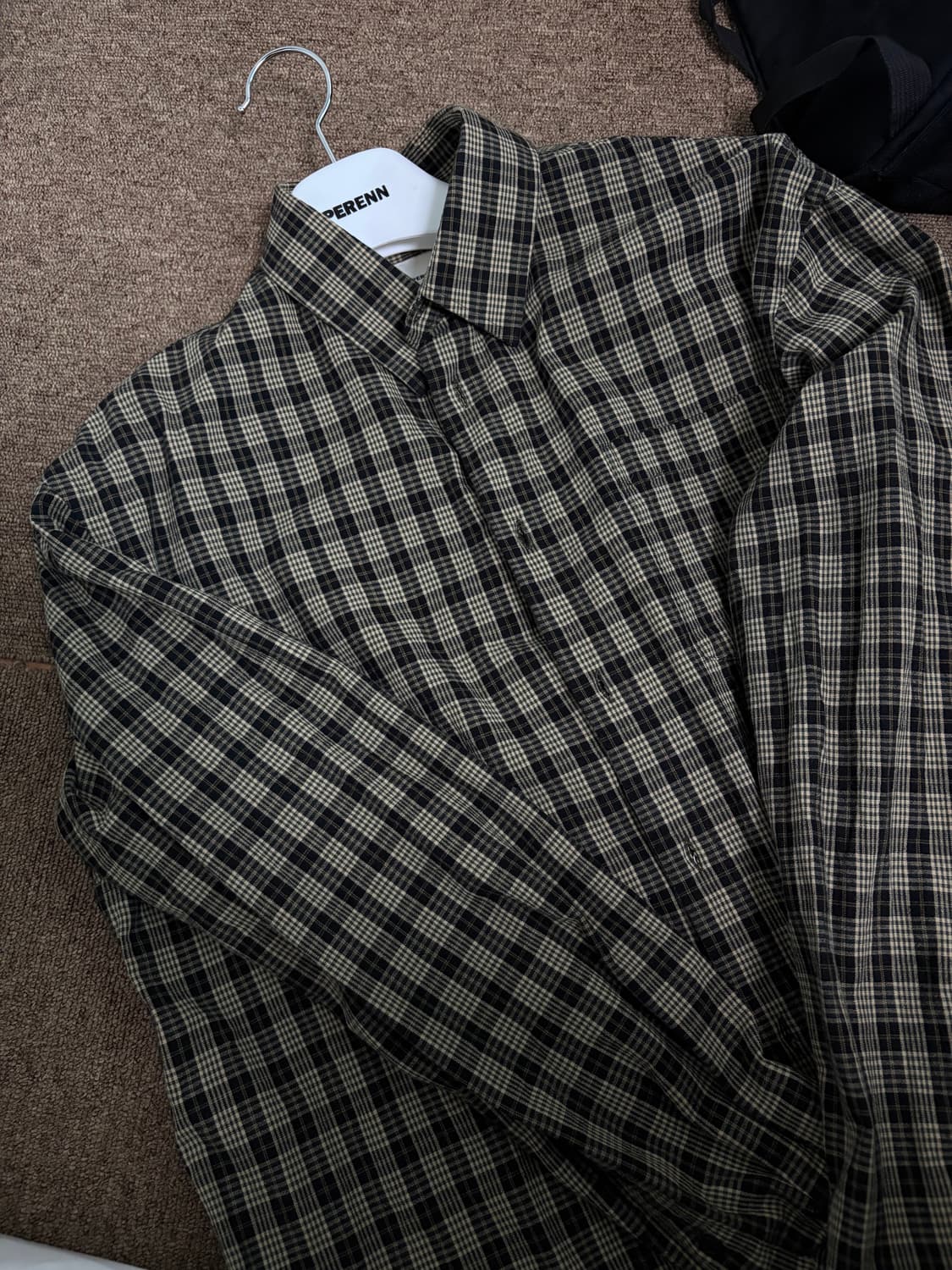 [1] 퍼렌 릴렉스드 셔츠 체크 블랙 상품이미지1