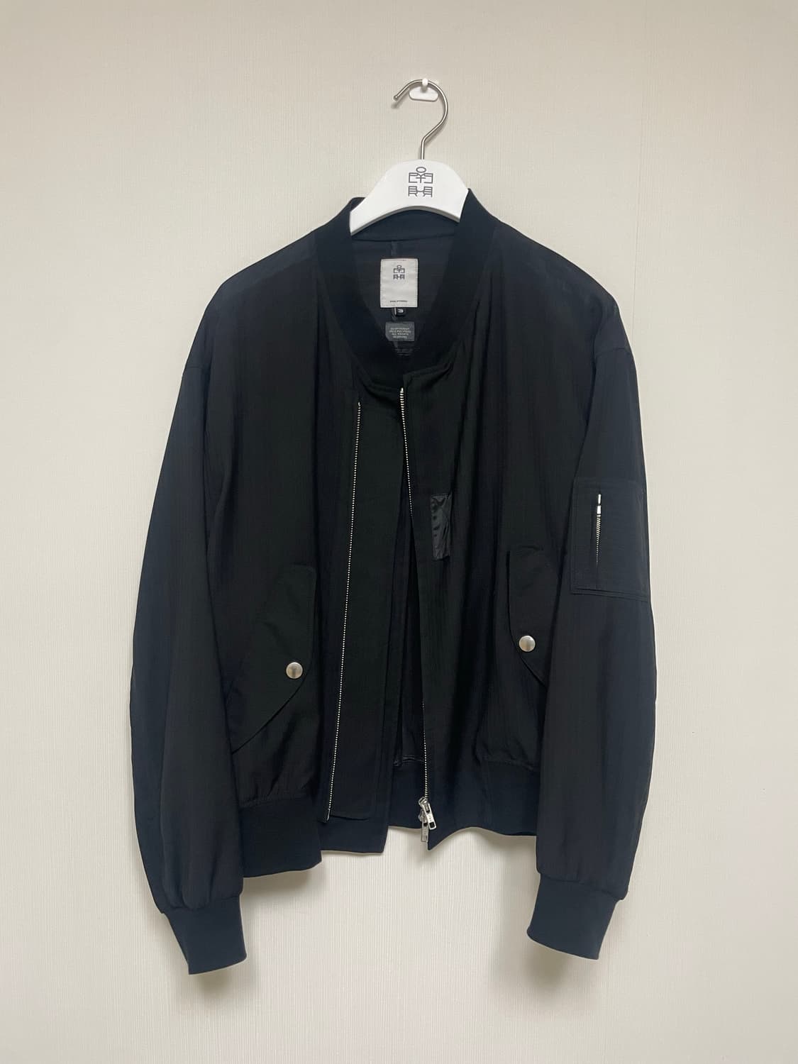 [3] 폴리테루 봄버 자켓 스트라이프 블랙 울 버전 상품이미지2