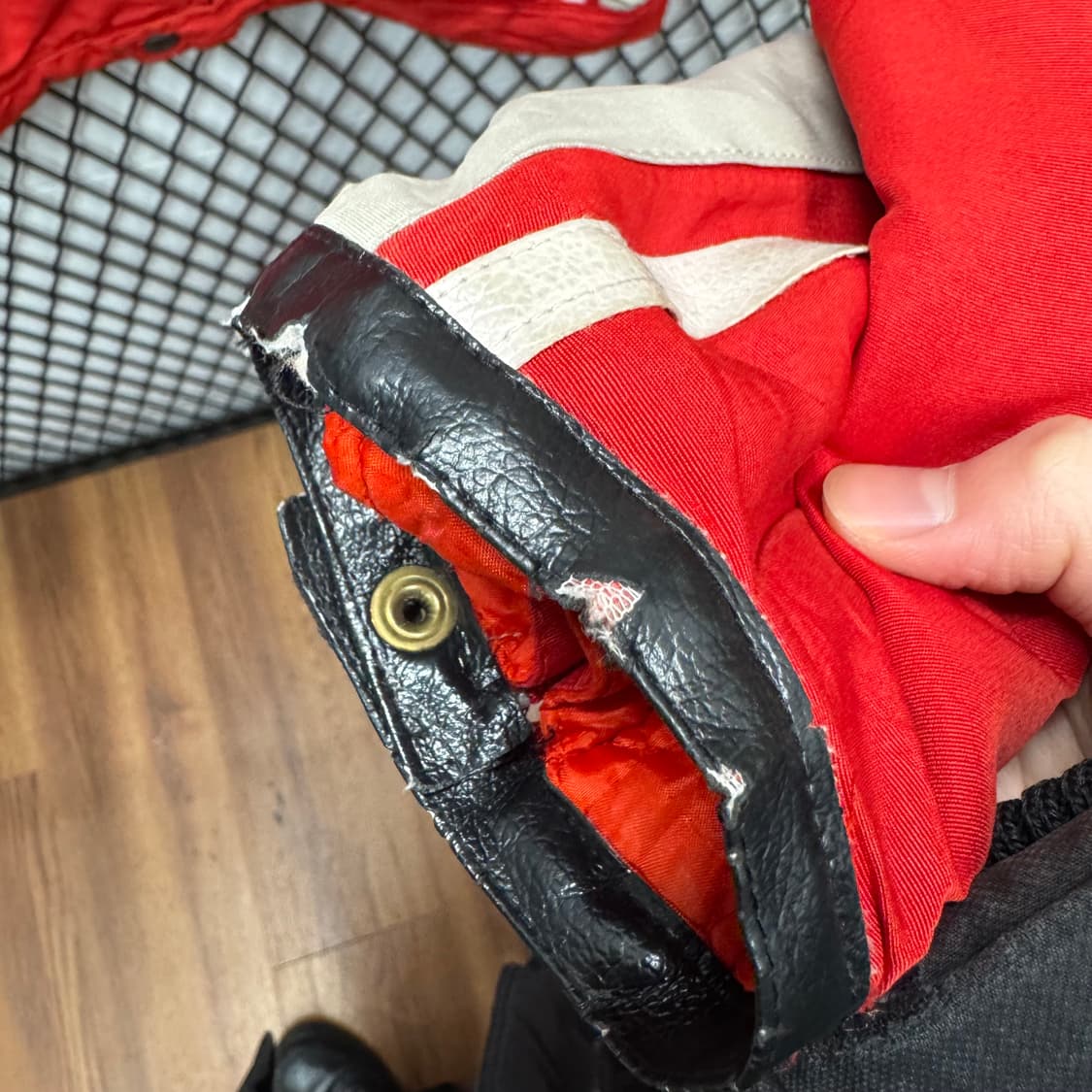 00s C&L 모터레이싱 라이더자켓 전후면 패치 디테일 레드 아이보리 상품이미지8