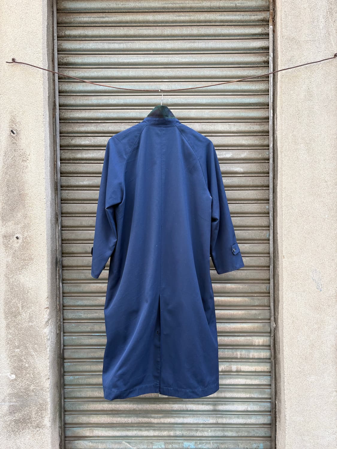 Quippy 체크패턴 내피 탈부착 네이비 트렌치코트 상품이미지3