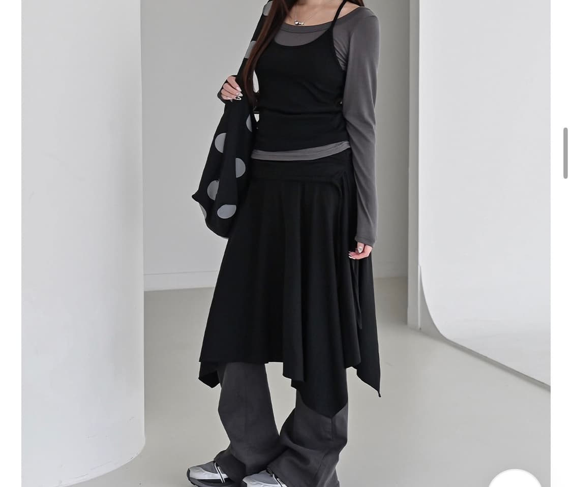 바이너리원 언발 스커트 상품이미지2