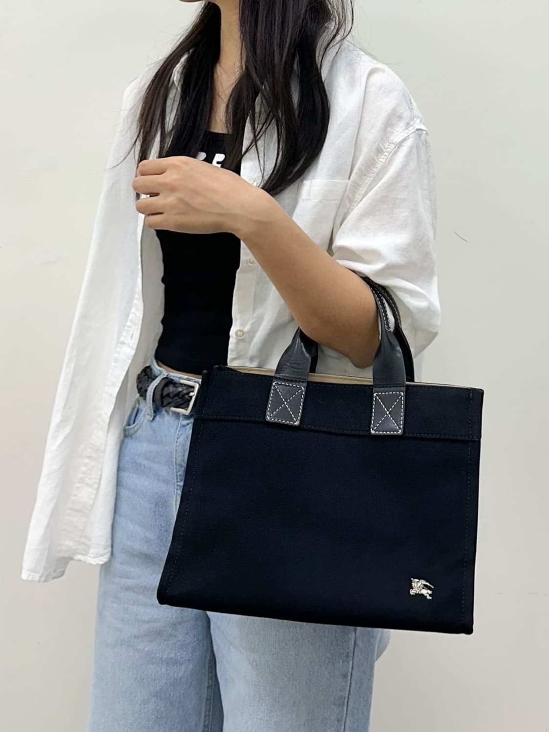 burberry / 버버리 블랙 패브릭 토트백  상품이미지10