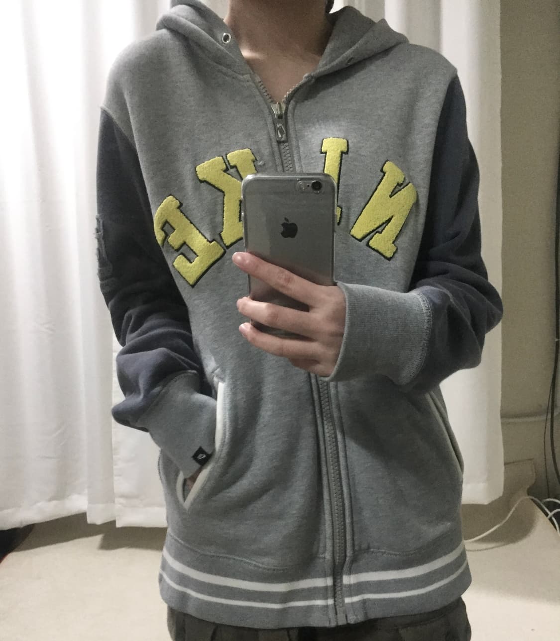 나이키 그레이 배색 후드집업 상품이미지1