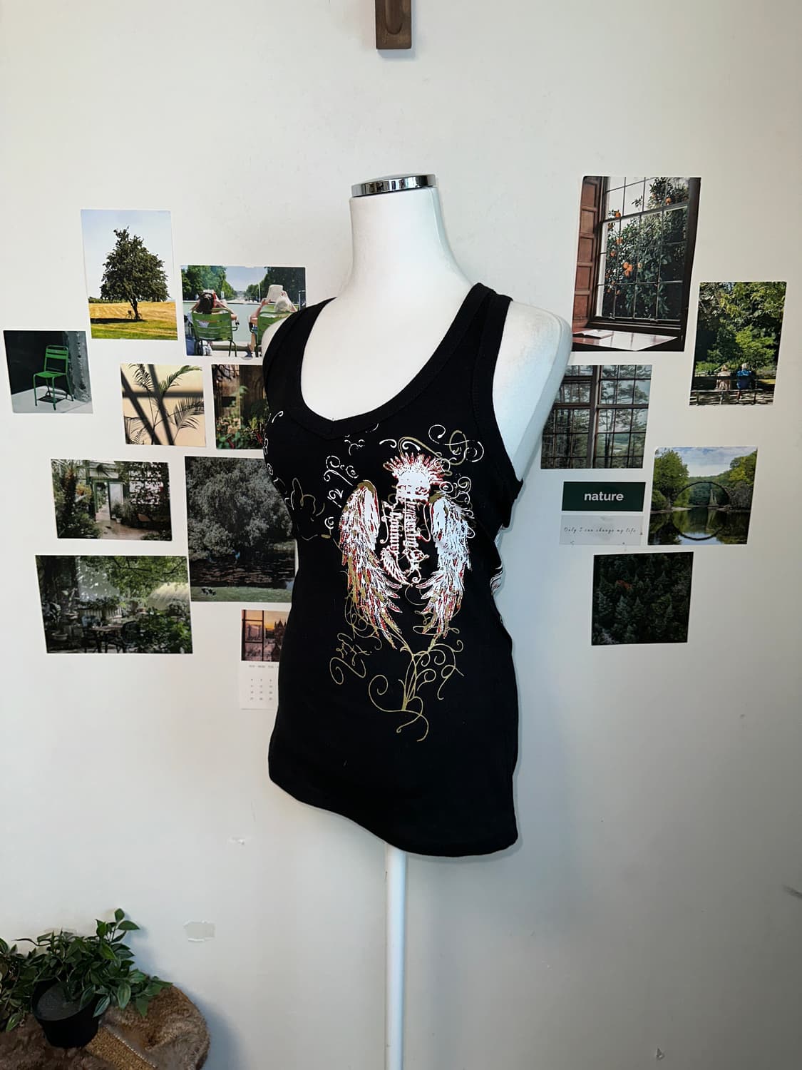 Black punk wings graphic 슬리브리스 상품이미지6