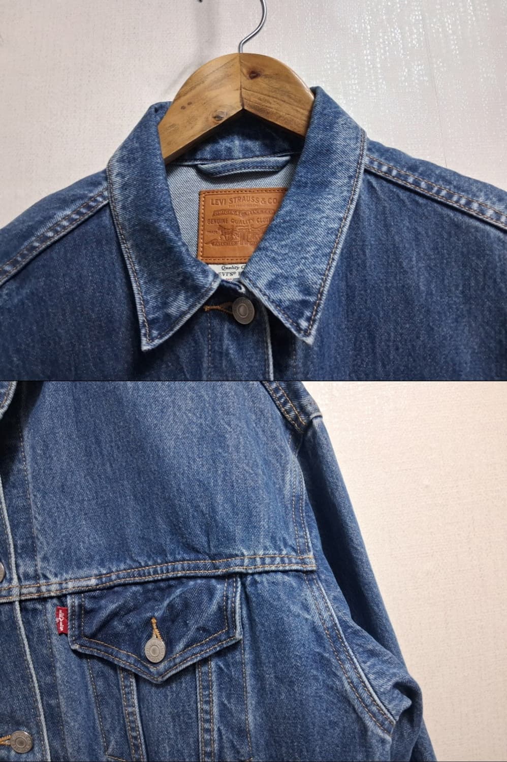 리바이스 여성 프리미엄 데님 청쟈켓 오버핏 5566 S 상품이미지4