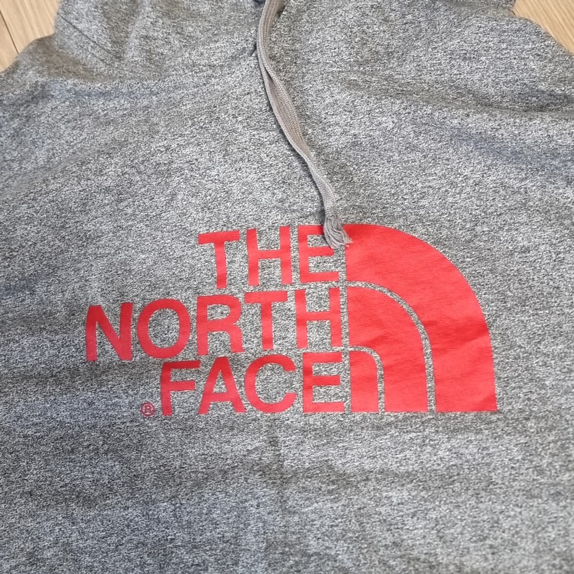 노스페이스 회색 후드티 레드 로고(105) 상품이미지2