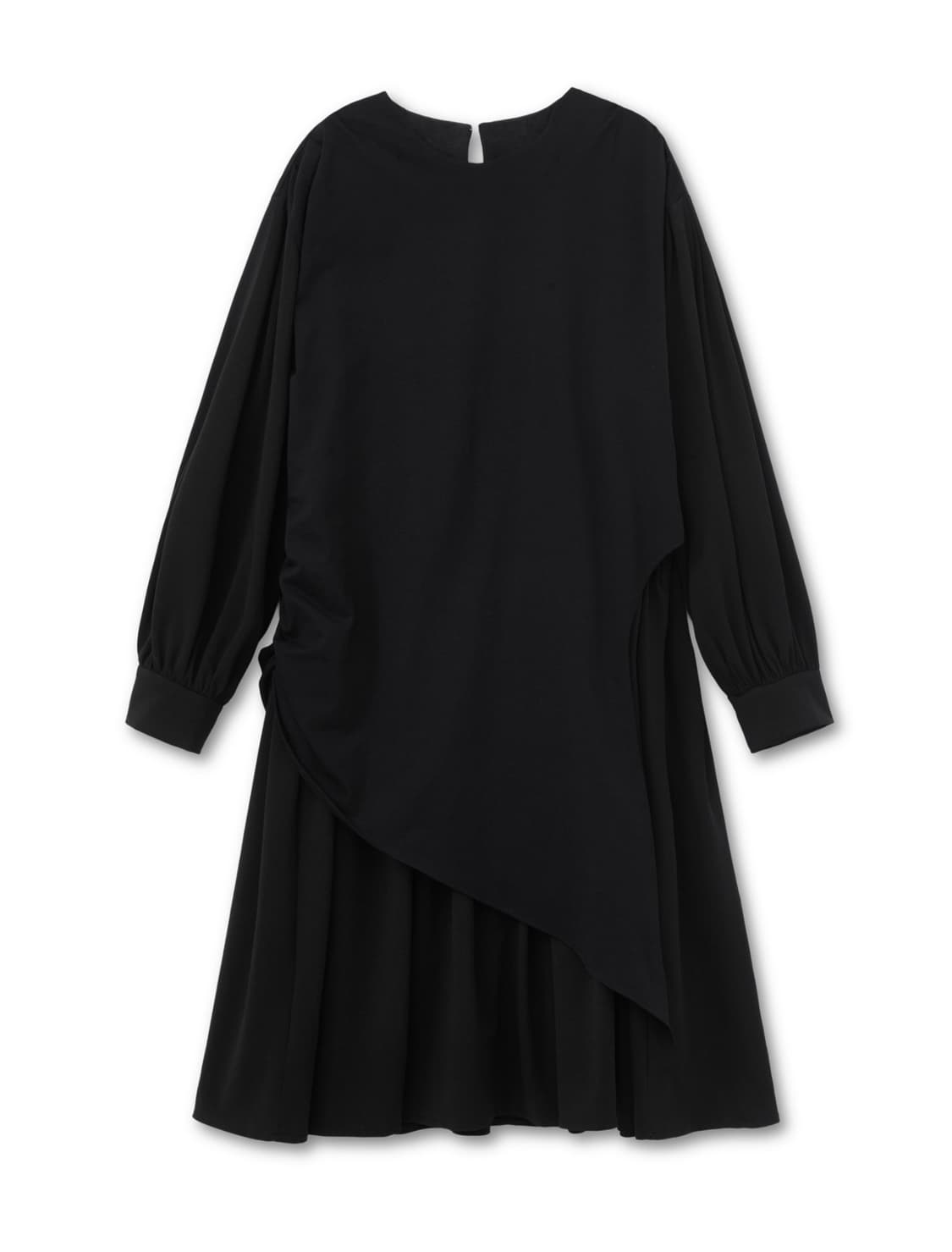 cosmoss CENTRIC DRAPED DRESS (BLACK) 상품이미지1