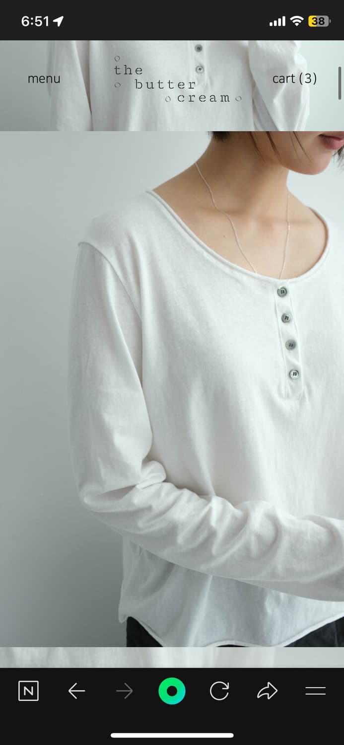 더버터크림 내추럴 소프트 버튼 티셔츠 카키베이지 새상품 상품이미지4