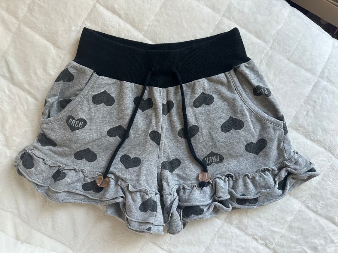 vtg) 빈티지 갸루 프릴 레이스 하트 캉캉 스커트 치마바지 상품이미지1