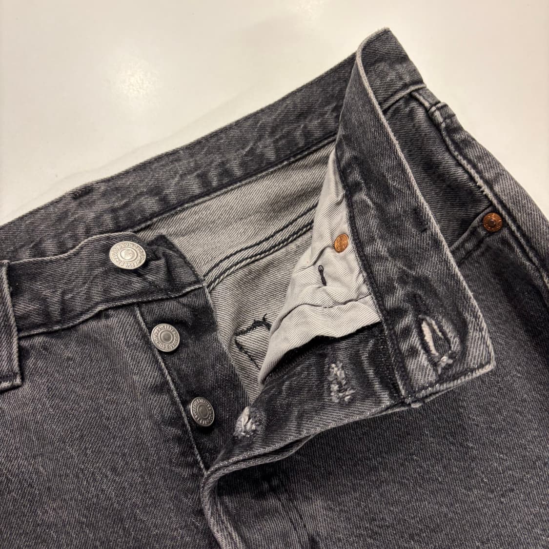 [28x32] 리바이스 501 블랙진 흑청 데님 팬츠 B926 상품이미지8