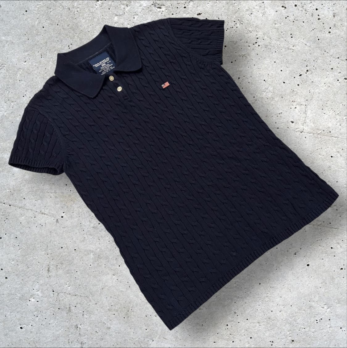 [M] 폴로진스 폴로랄프로렌 우먼 성조기 케이블 반팔 니트 C180 상품이미지1