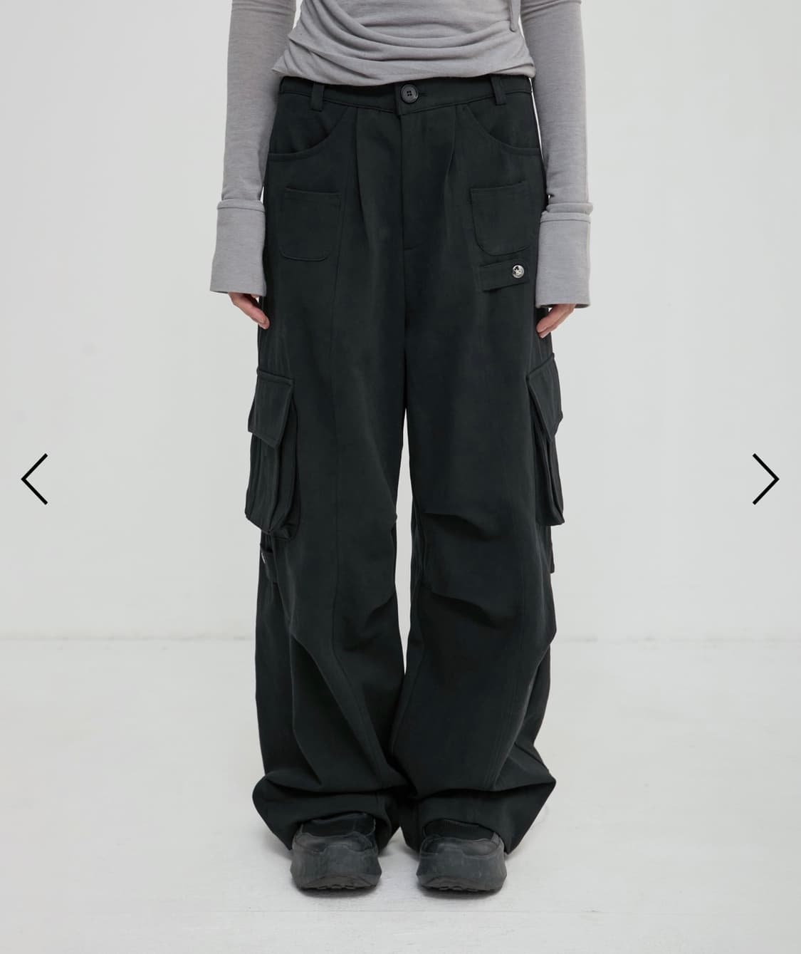 (무배)플레어업 Wide Cargo Pants (FL-262_Black) 상품이미지2