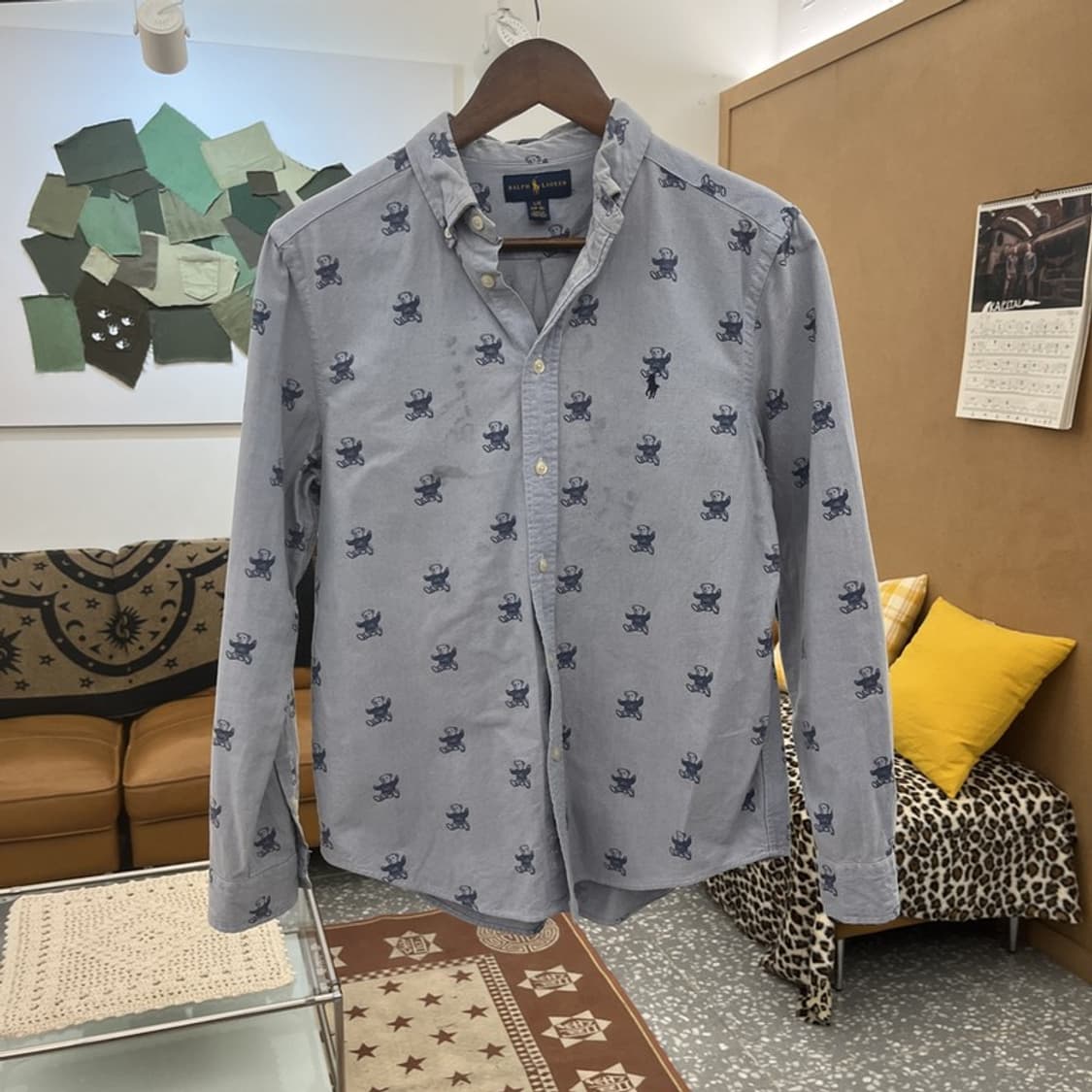 폴로 랄프로렌 빈티지 컨트리 키치 베어 패턴 셔츠 95 C10183 상품이미지3