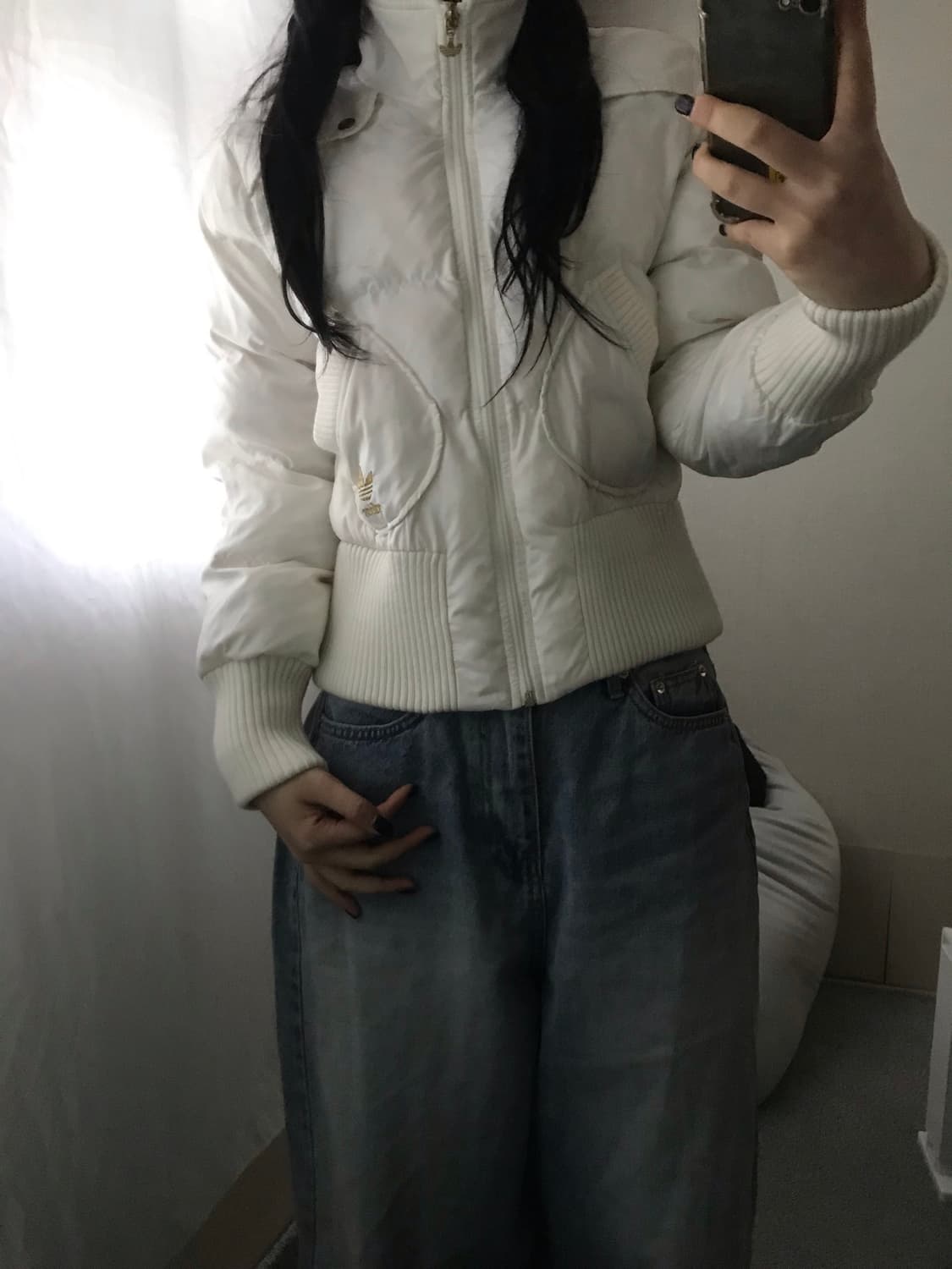 아디다스 화이트 빅로고 패딩 상품이미지2