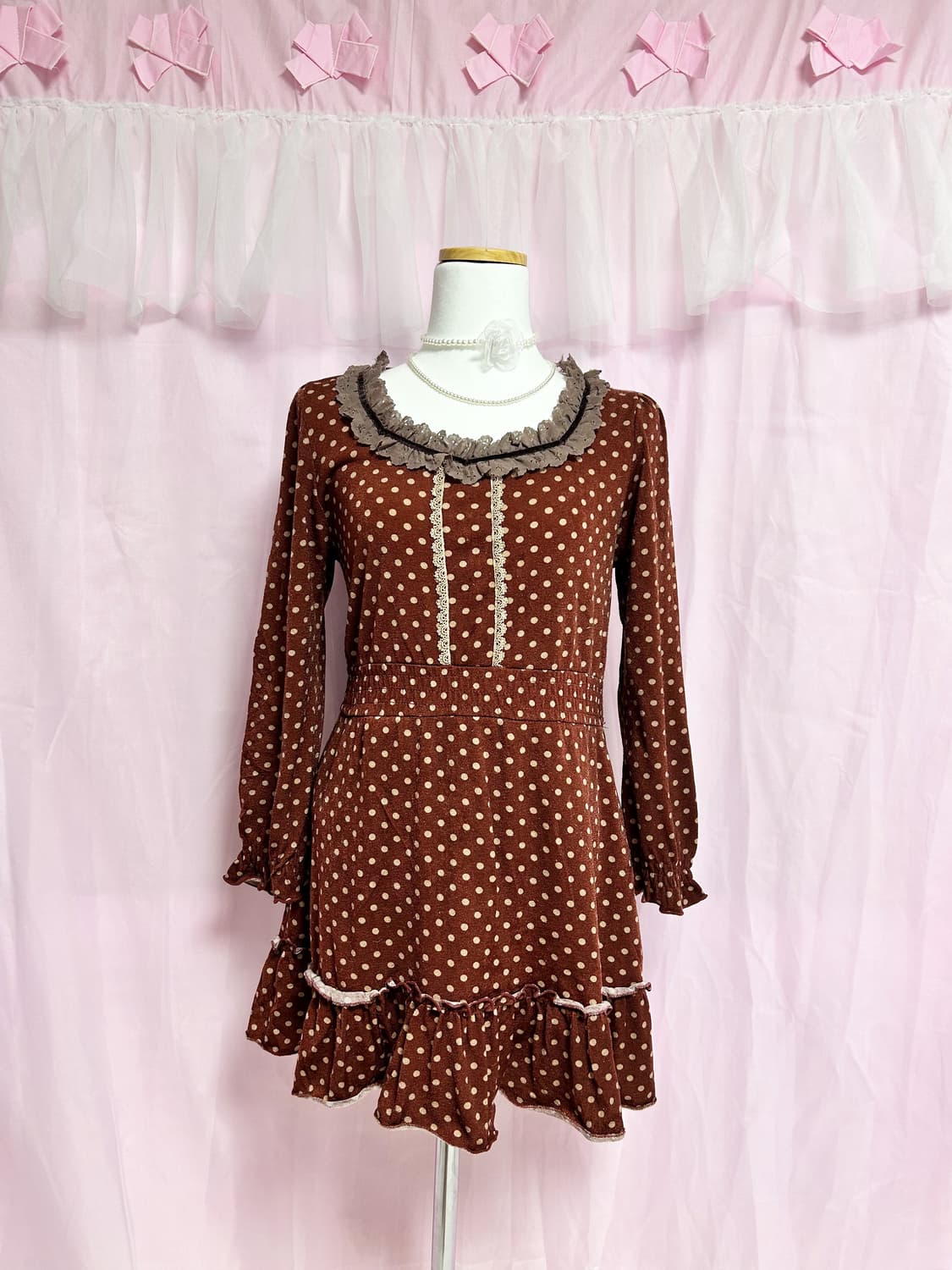 빈티지 히메갸루 엑시즈팜 땡땡이 원피스 상품이미지3