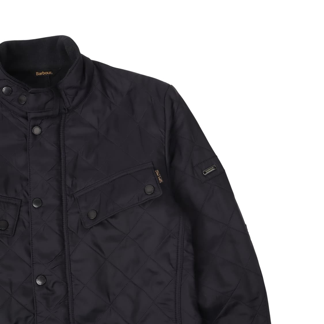 바버 네이비 폴라 퀼트 점퍼 자켓 상품이미지3