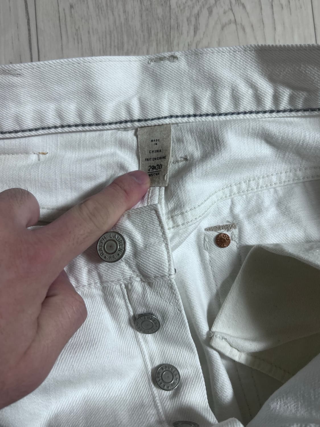 RRL 스트레이트 레그 크림/화이트 데님 팬츠 29x30 상품이미지2
