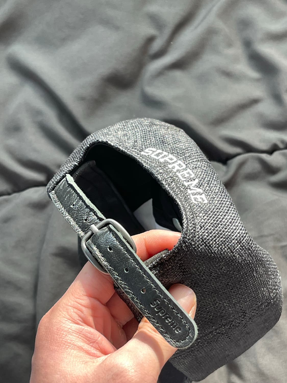 슈프림 S로고 라피아 볼캡 블랙 상품이미지3