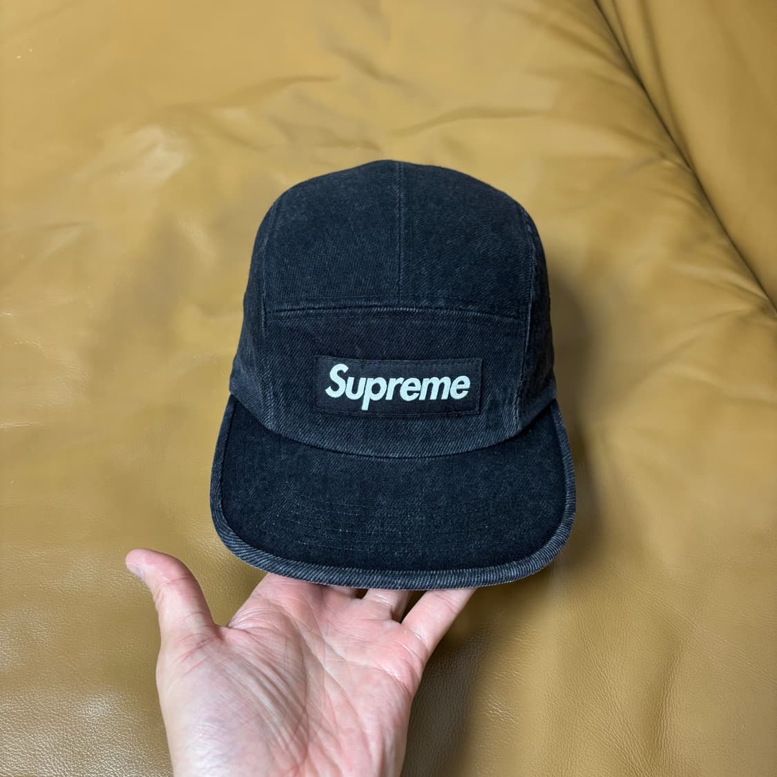 Supreme 슈프림 워시드 데님 블랙 캠프캡 모자 Denim Black 상품이미지2