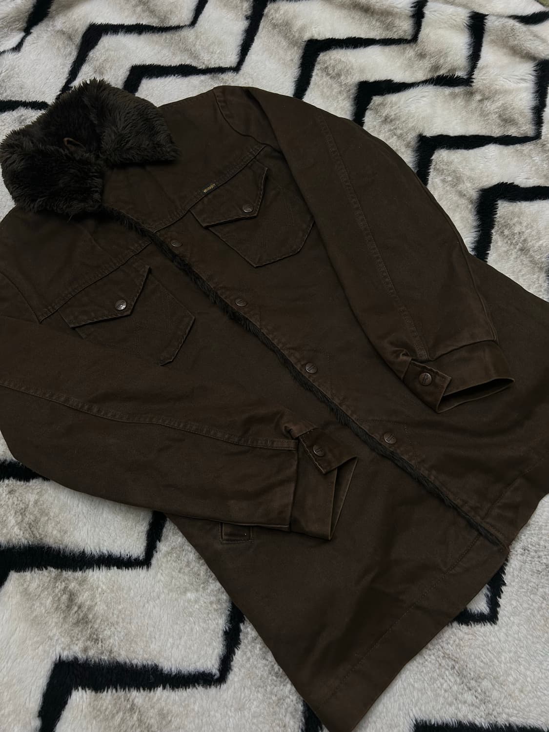 [M]랭글러 Wrange 퍼 자켓/브라운 상품이미지2