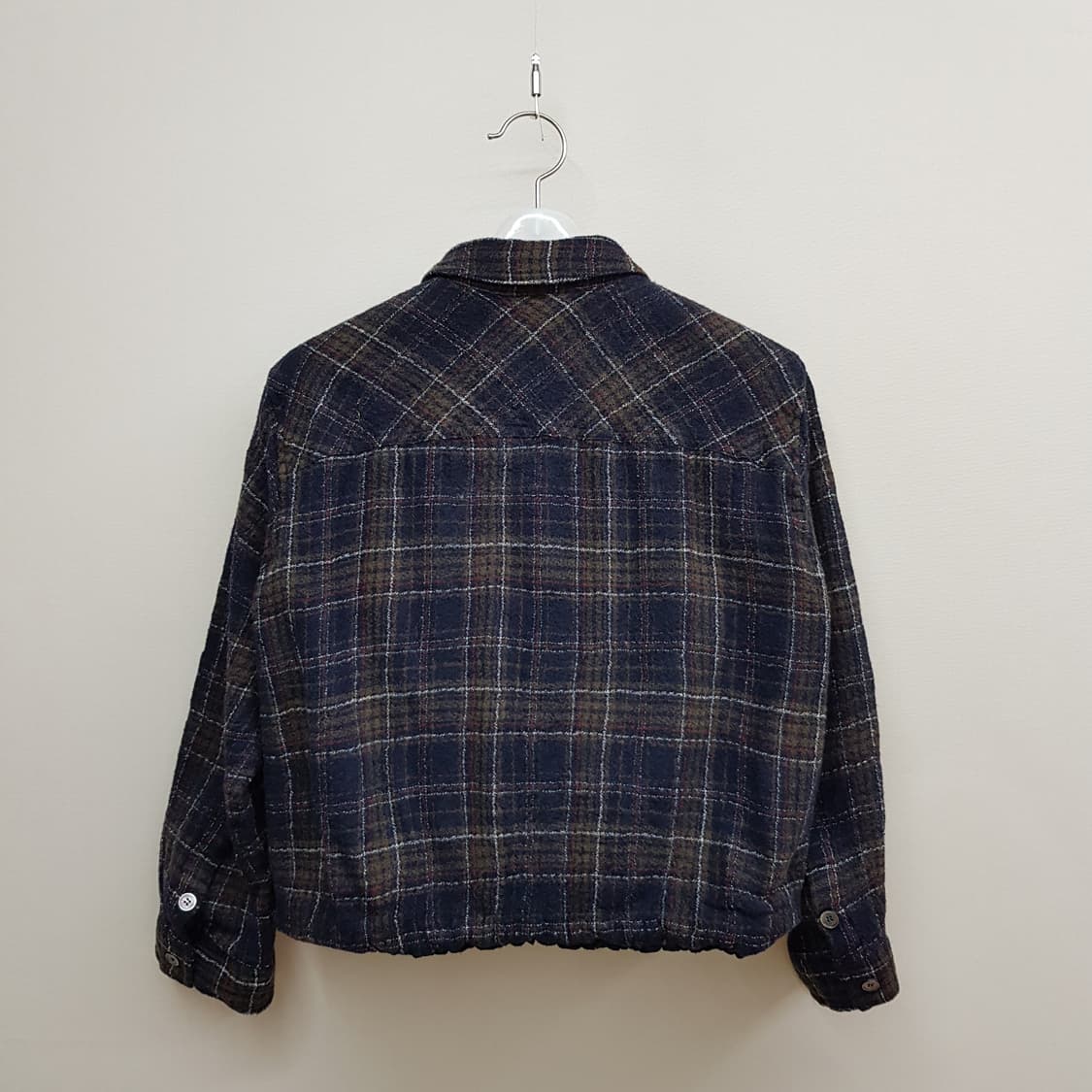 비이커 BEAKER 2021 체크 울 블렌드 크롭 셔츠 자켓 1사이즈 상품이미지4