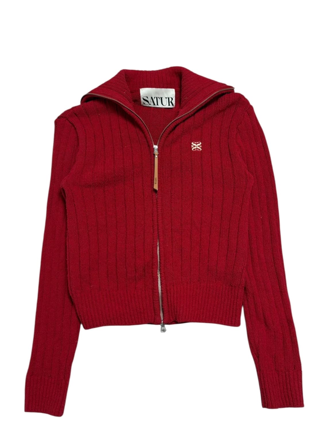 세터 니트 투웨이 집업 레드 상품이미지2