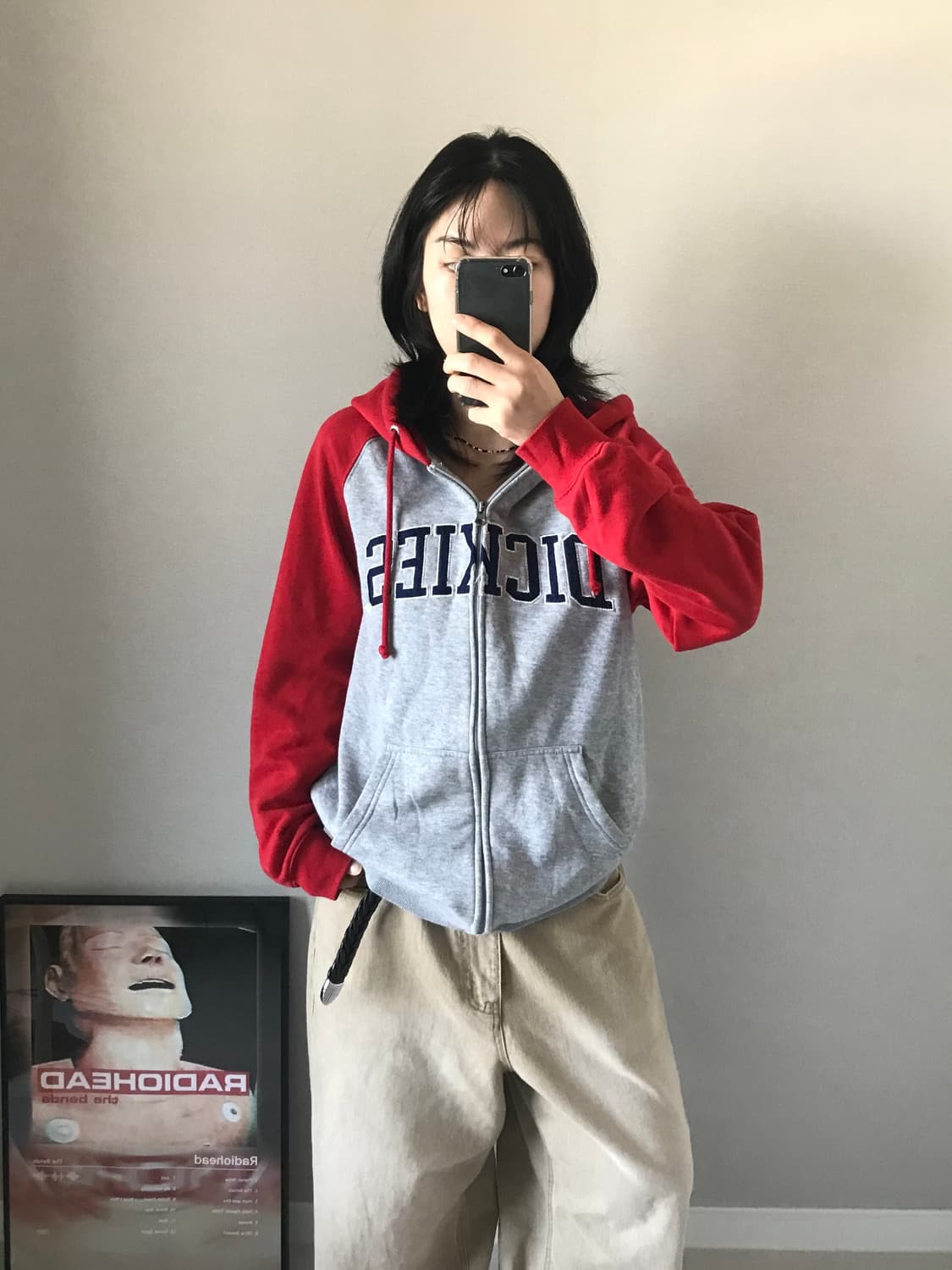 디키즈 중앙로고 나그랑패턴 후드집업 상품이미지1