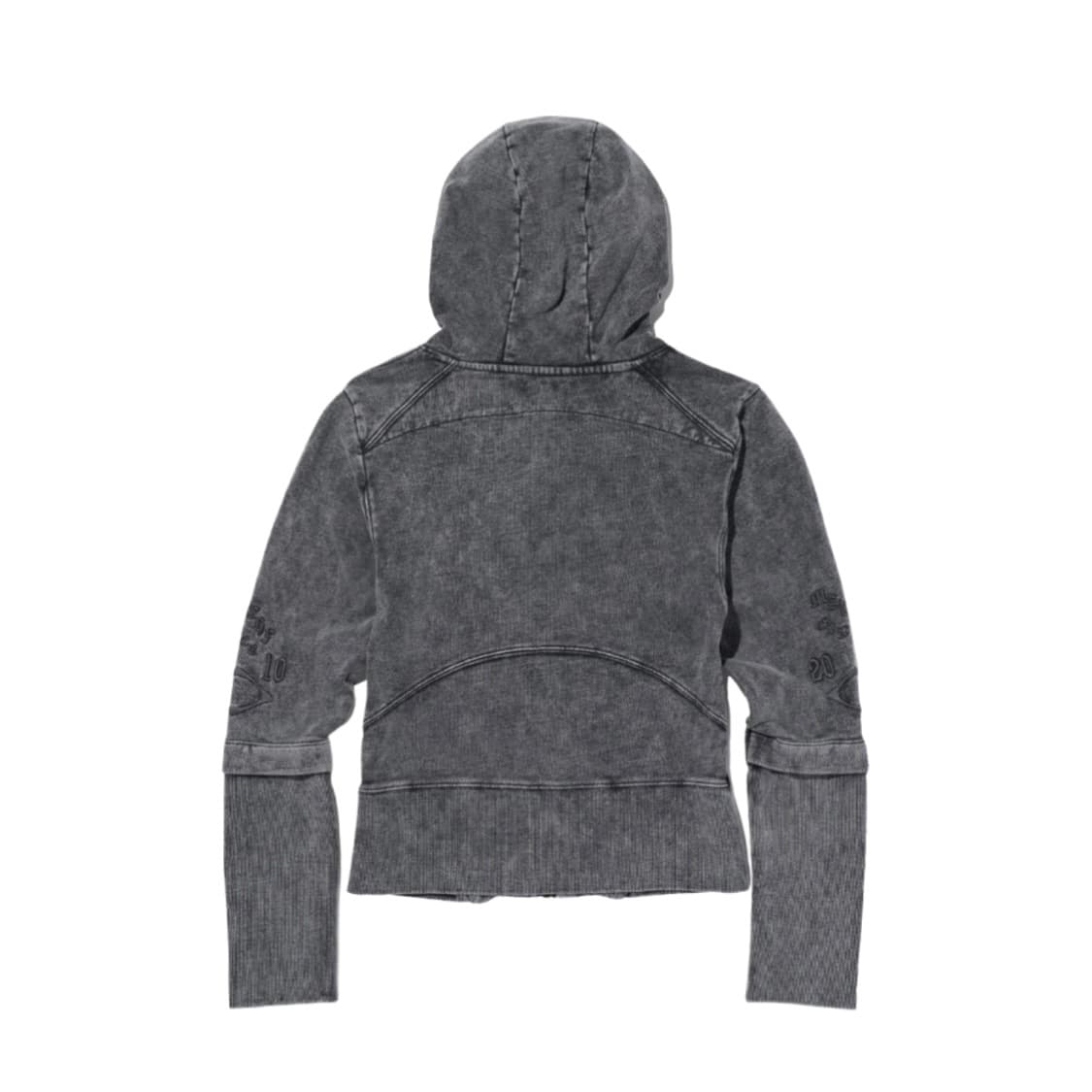 미스치프 컷 오프 후드 워시드 차콜 후드집업 자켓 상품이미지2