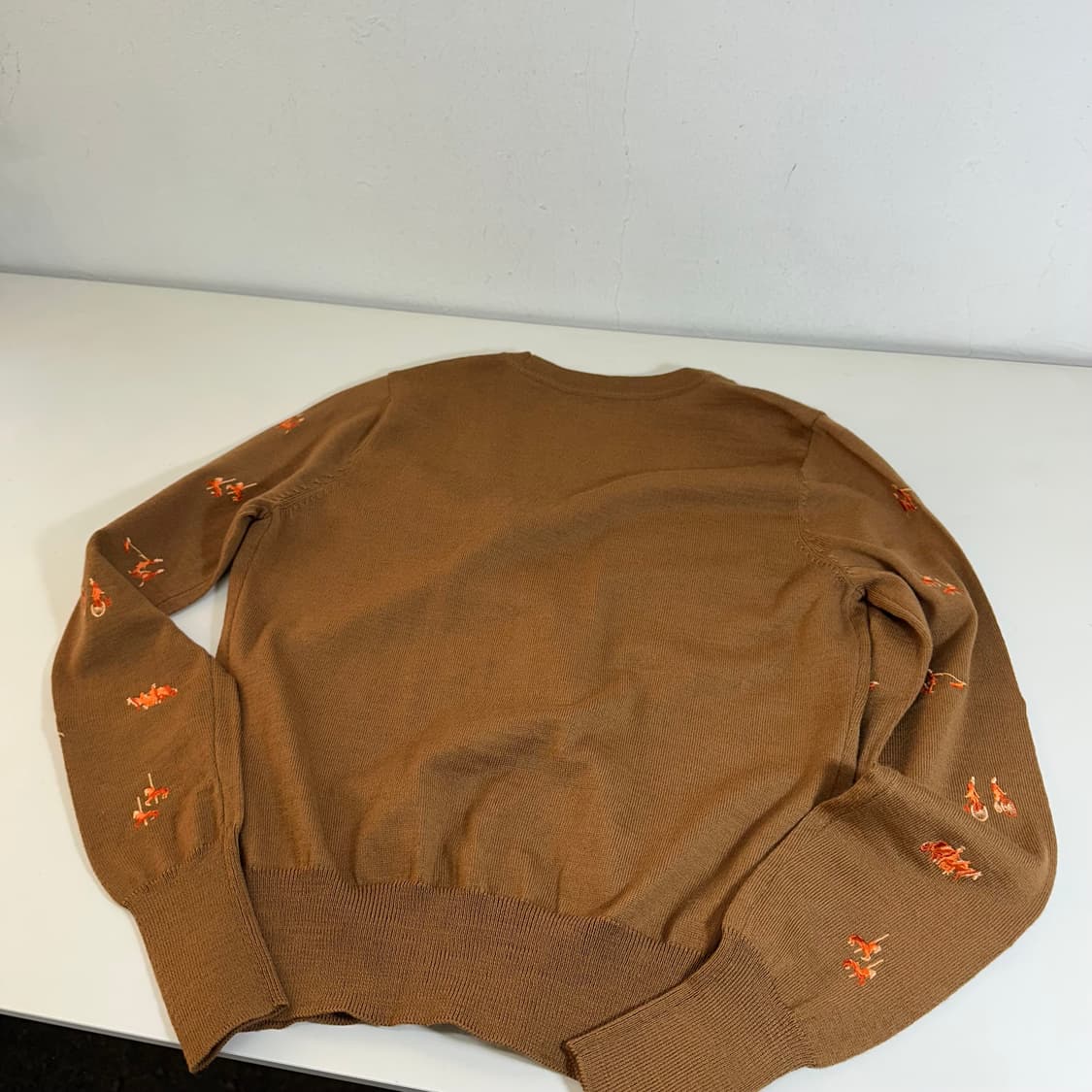 우먼S 빈폴 브라운 자수패턴 울 가디건 상품이미지3