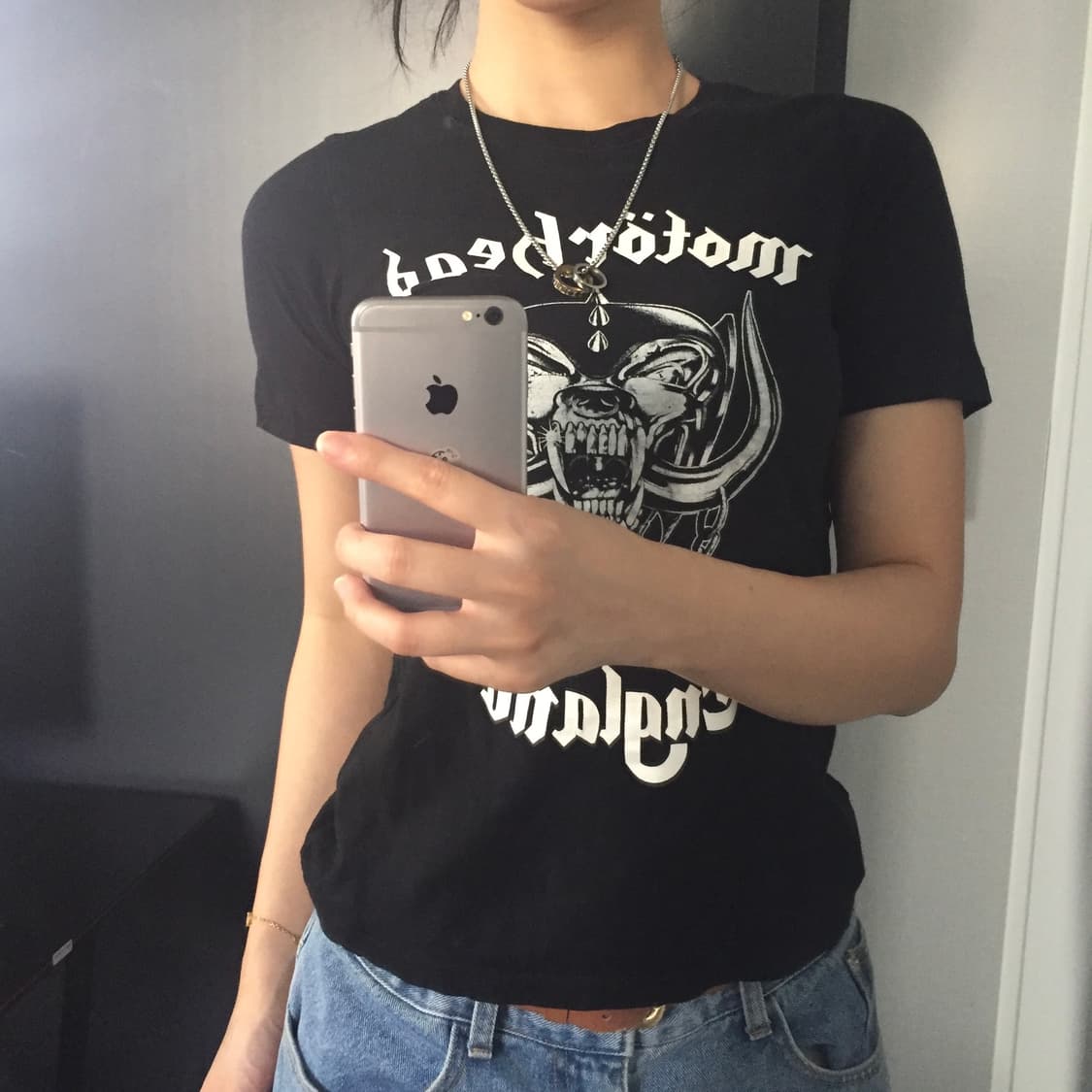 H&m 고스펑크 갸루 해골 슬림핏 반팔 상품이미지2