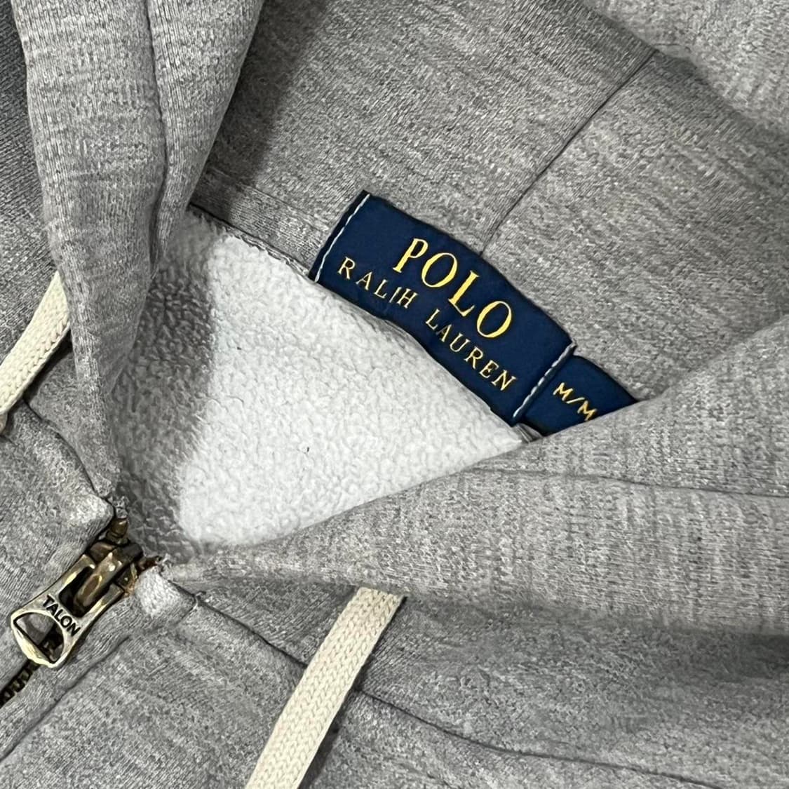 폴로 랄프로렌 빅포니 USA 성조기 패치 기모 후드 집업 그레이 상품이미지4