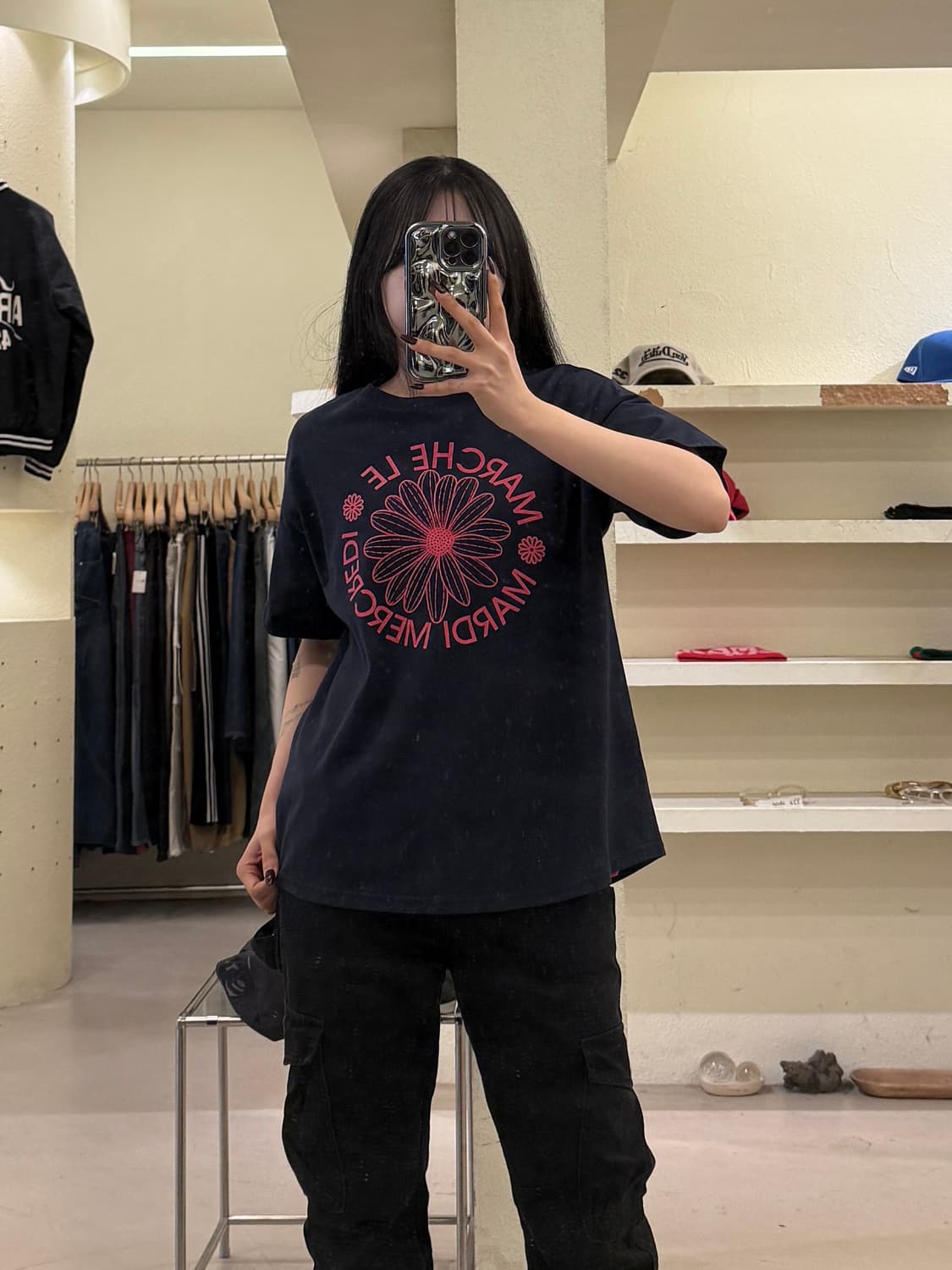 마르디 메크르디 플라워 그래픽 반팔 티셔츠 U1662 상품이미지1