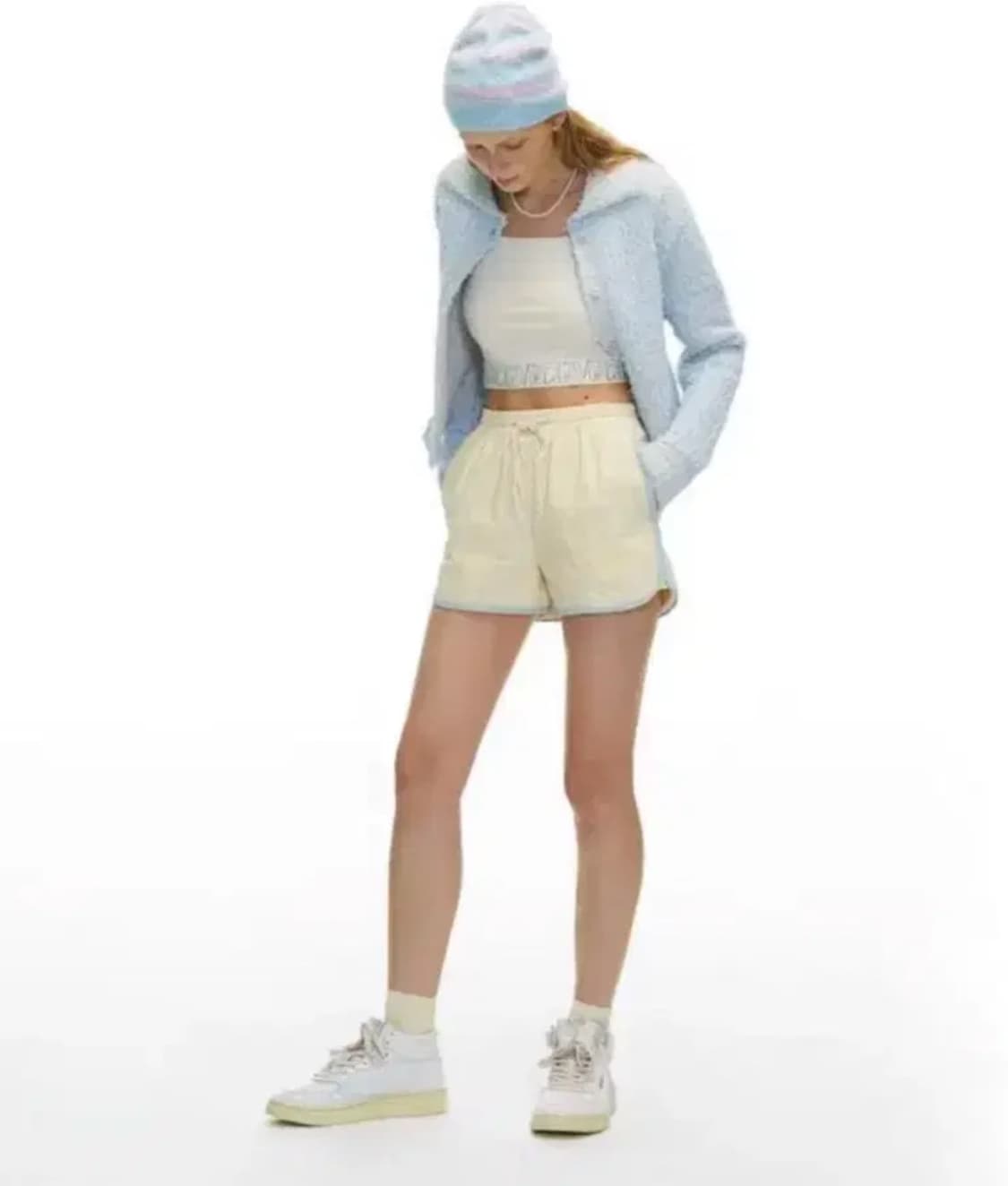 그로브스토어 니트가디건 랜디스 소라 하늘 스카이블루 스웨터 라이트 크림 상품이미지5