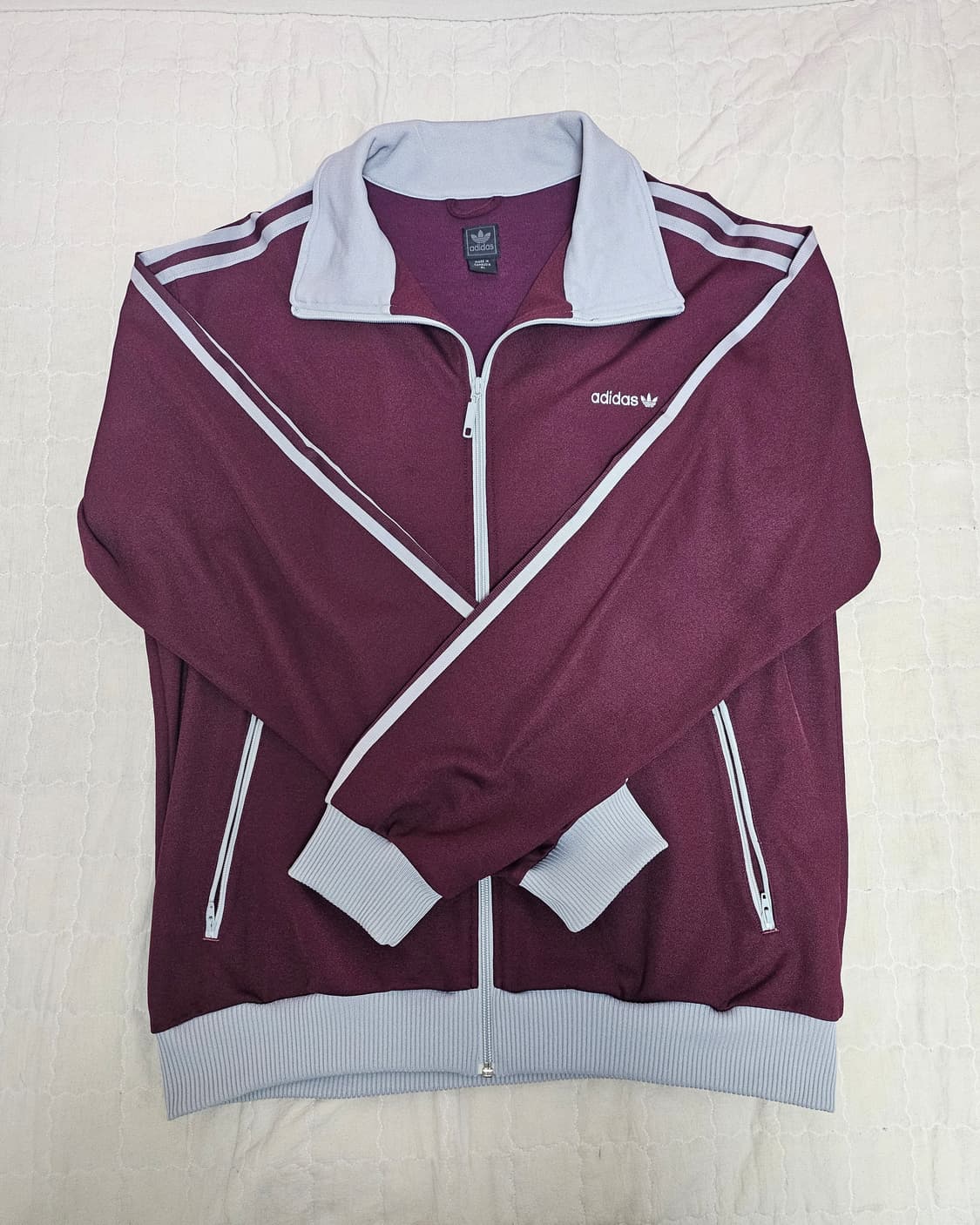 아디다스 버건디 & 실버 베켄바우어 트랙탑 상품이미지2
