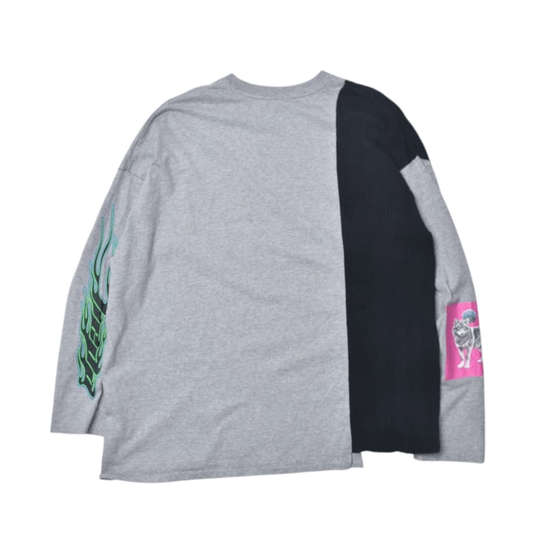 지에다 배색 프린팅 패치 긴팔 롱슬리브 티셔츠 L/S M25042110 상품이미지2