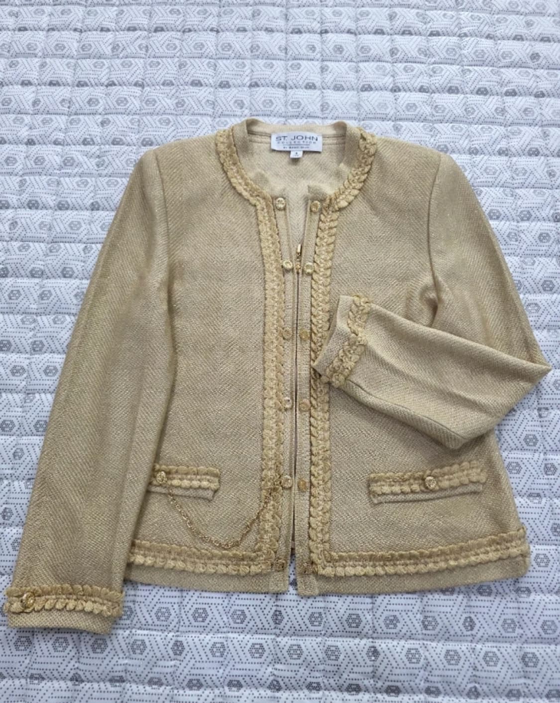 ST. JOHN 세인트존 골드 트위드 자켓 ~55반 상품이미지2