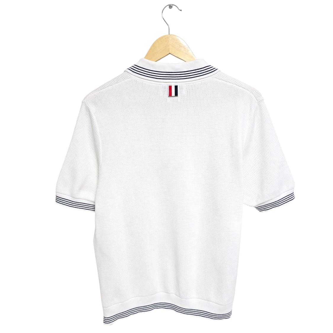 톰브라운 오픈 와플 스티치 반팔 카라티셔츠 상품이미지2