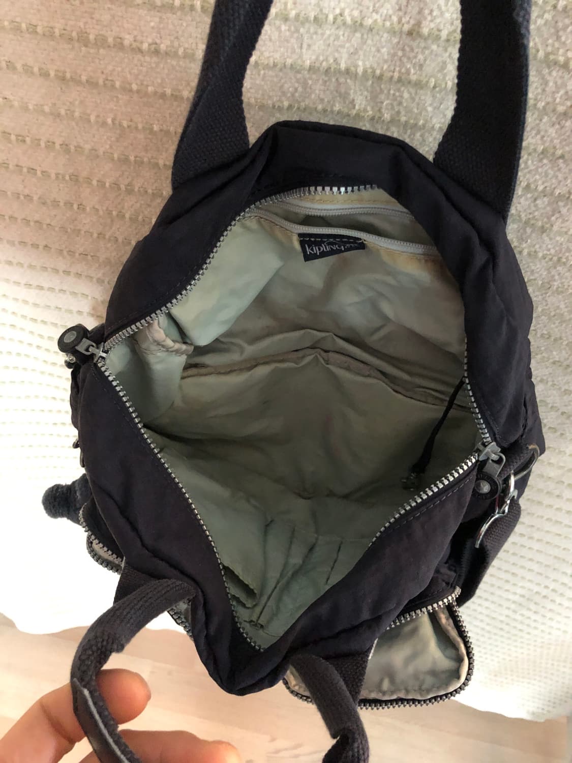 빈티지 키플링 Y2K 다크 네이비 나일론 숄더백 토트백 상품이미지3