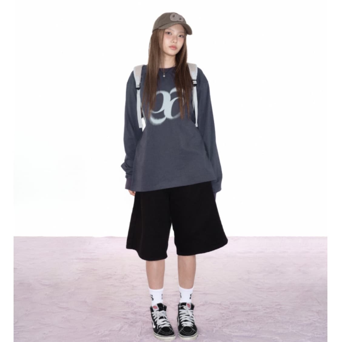 [M] 애즈온 베베 롱슬리브 차콜 긴팔 티셔츠 상품이미지3