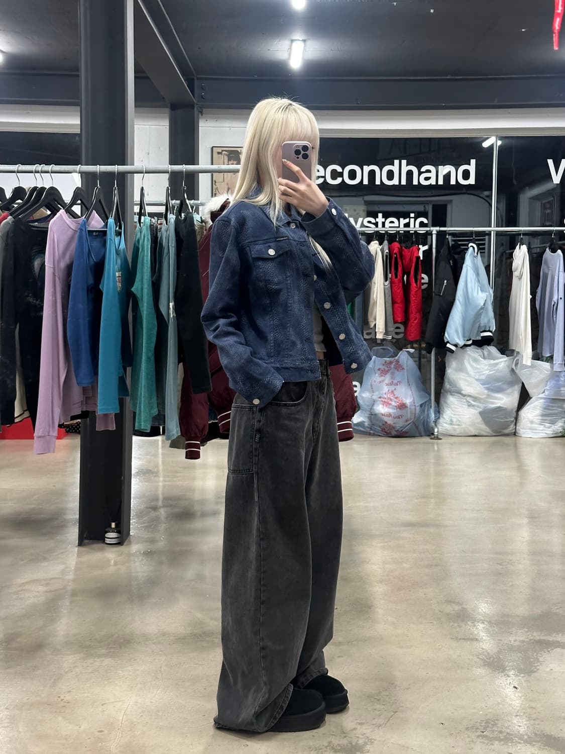 캘빈클라인 우먼 코튼 파이튼 뱀피 트리커 자켓 상품이미지2