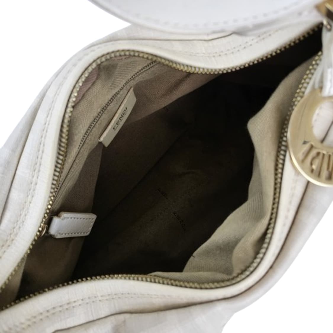 정품 펜디 화이트/그레이 코팅 캔버스 셰프백 상품이미지10