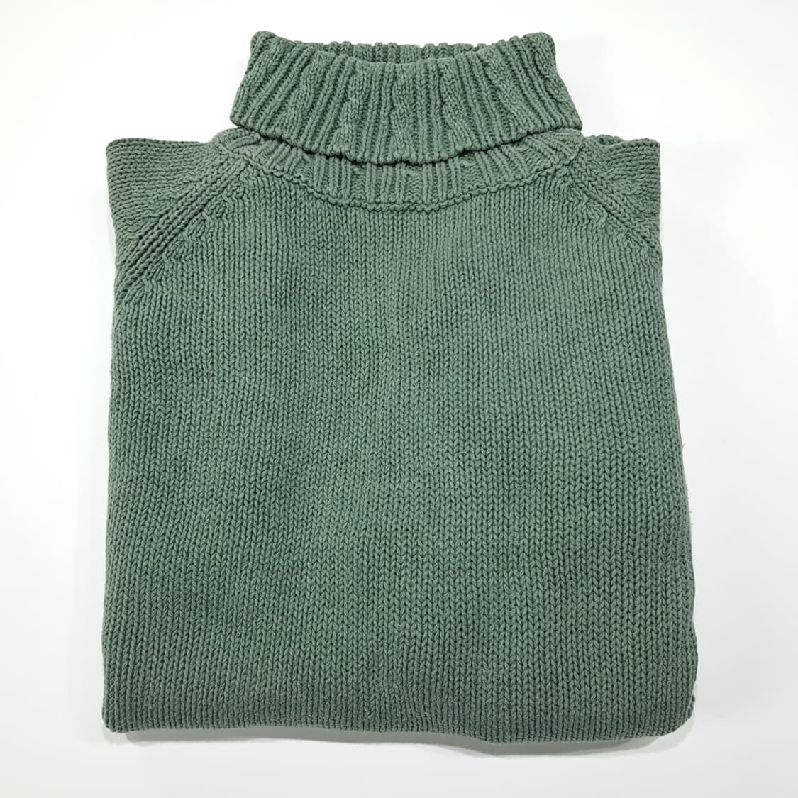 CL351 L 엘엘빈 80s 홍콩판 케이블 터틀넥 세이지그린 니트스웨터 상품이미지7