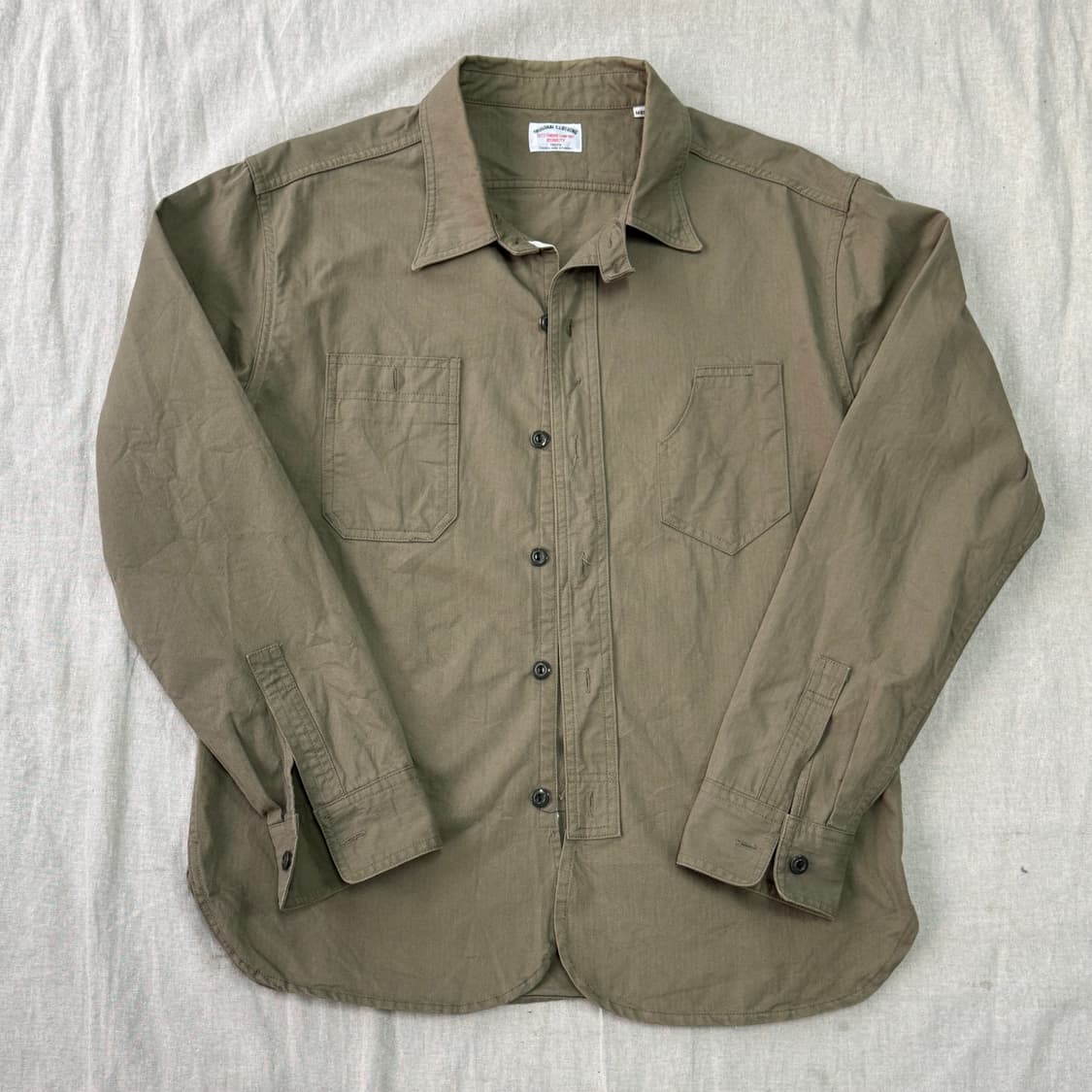아웃스탠딩 카키 밀리터리 워크셔츠 M 상품이미지1