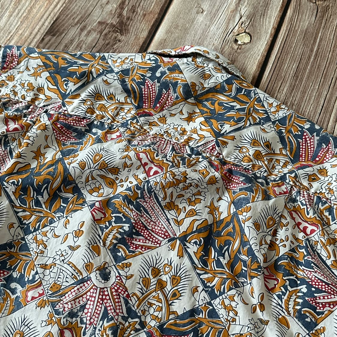 짓먼 브로스 40주년 해초 문양 오픈 칼라 셔츠 M 사이즈 상품이미지9